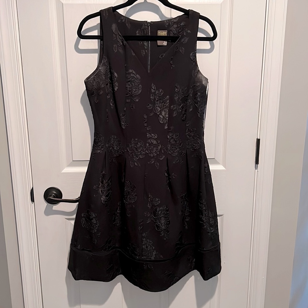 Black floral cocktail dress